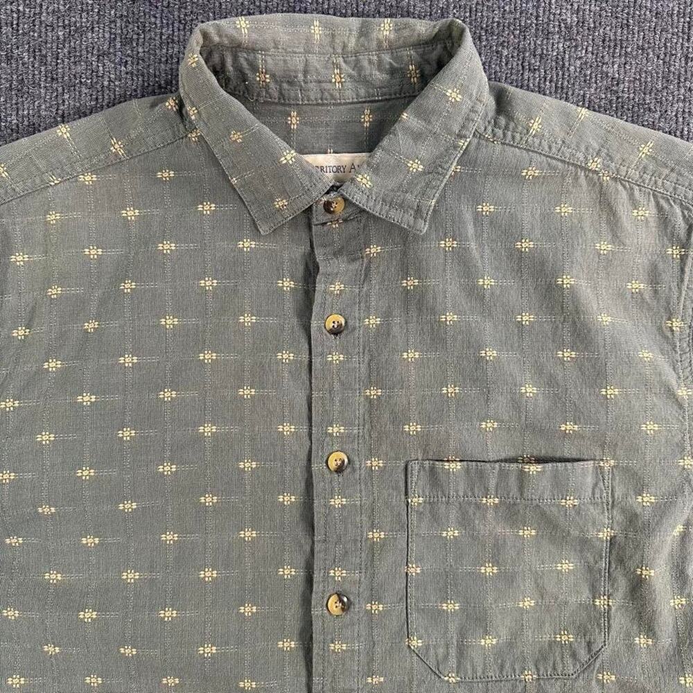 The Territory Ahead Men Short Sleeve Button Up Shirt Western Desert Muted Tone M